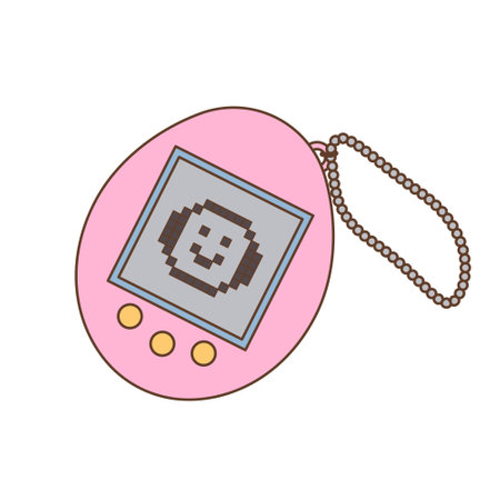 A japanese electronic toy isolated on white background. Back to 90s. Nostalgia for 1990s element. retro style.のイラスト素材