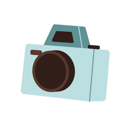 Photo camera isolated on white background. Vector illustration.のイラスト素材