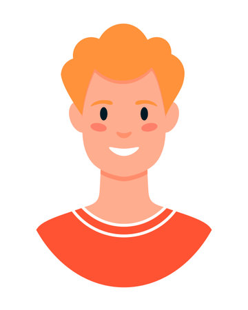 People avatar. Man face isolated on white background. Cute vector illustration. Flat styleのイラスト素材