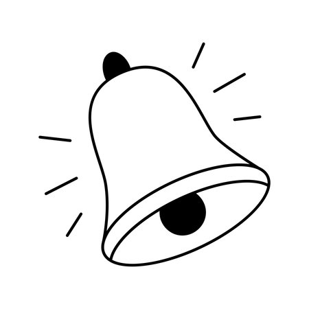 School bell. Back to school concept. Simple doodle illustration, object isolated on white backgroundのイラスト素材