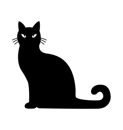 Black cat silhouette for Halloween designのイラスト素材
