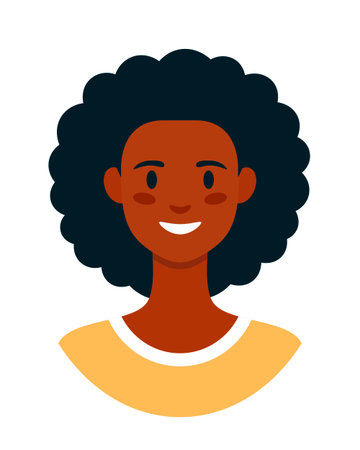 People avatar. Woman face isolated on white background. Cute vector illustration. Flat styleのイラスト素材