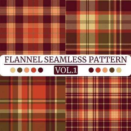 Plaid Seamless Pattern Collection. Vector Set of Plaid Pattern for Wallpapers, Packaging, Fabric Print, Decoration â Vector.のイラスト素材