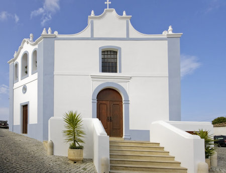 White church in Aljezur Portugalの写真素材