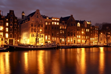 City scenic in Amsterdam the Netherlands at twilight の写真素材