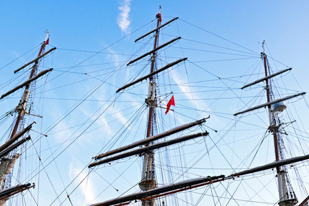 Three masts  fom a sailboat
