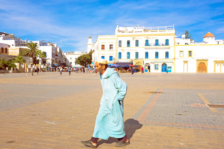 ESSAOUIRA, MOROCCO - OCTOBER 24  City view with unidentified people on October 24, 2013 in Essaouira...