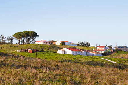 Houses in portuguese landscapeの写真素材