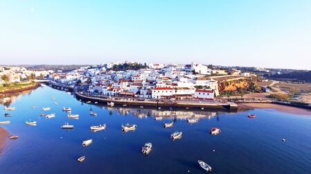 The village Ferragudo in the Algarve Portugalの写真素材