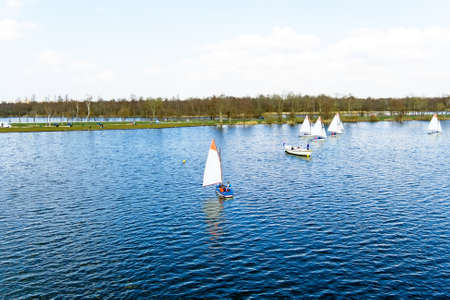 Sailing a Loosdrechtse Plassen in the Netherlandsの写真素材