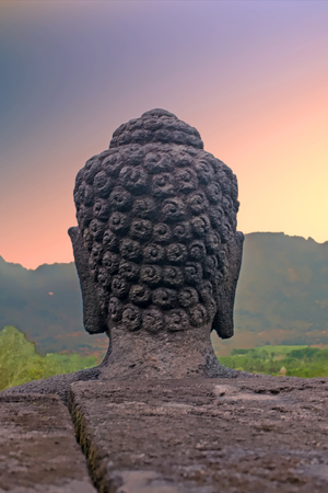 Buddha on the Borobudur Buddhist Templeの写真素材