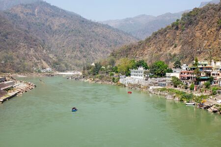 The holy river Ganges near Laxman Jhula in India Asiaのeditorial素材