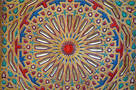 Ancient colored wood pattern, contemporary moroccan style