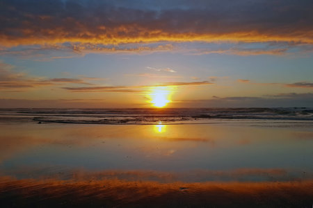 Sunset at the atlantic ocean in Portugal
