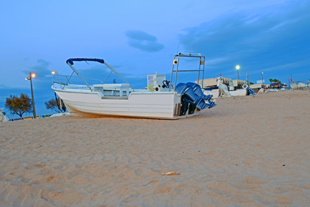 Beach at Armacao de Pera in the Algarve Portugal at sunsetの写真素材
