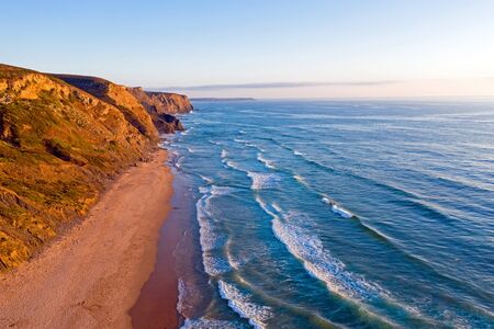Aerial from Praia Vale Figueiras in Portugalの写真素材