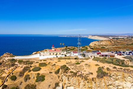 Aerial from the lighthouse at Ponte Piedade in Lagos Portugalの写真素材