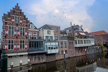 City scenic from the medieval town Gorinchem in the Netherlands の写真素材