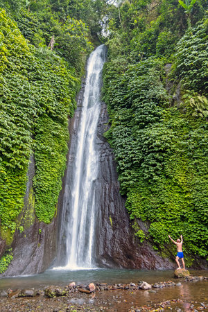 Munduk waterfall on Bali Indonesiaの写真素材