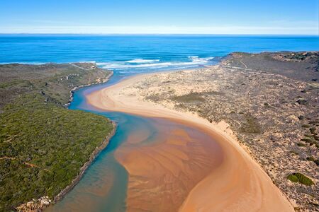 Aerial from Praia Amoreira at the west coast in Portugalの写真素材