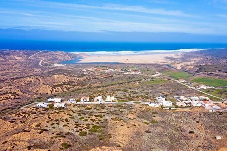 Aerial from Carapateira  on the westcoast in Portugalの写真素材