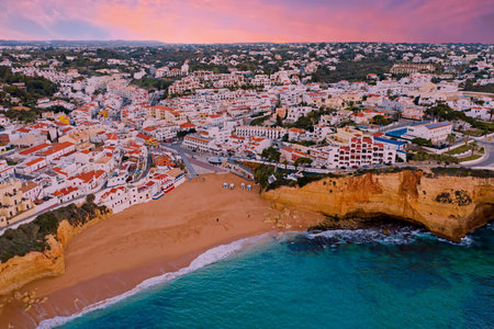 Aerial from Carvoeiro in the Algarve Portugalの写真素材