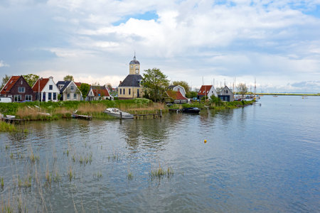 The ancient village Durgerdam at the IJsselmeer in the Netherlandsの写真素材