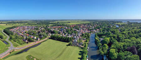 Aerial panorama from the traditional town Loenen aan de Vecht in the Netherlandsの写真素材