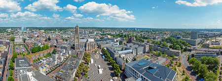 Aerial panorama from the city Arnhem in the Netherlandsの写真素材