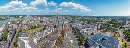 Aerial panorama from the city Arnhem in the Netherlandsの写真素材