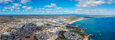 Aerial panorama from the city Lagos in the Algarve Portugalの写真素材
