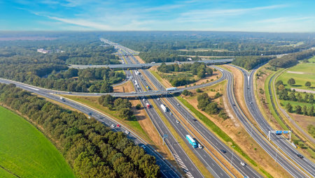 Aerial from junction Eemnes near Utrecht in the Netherlands