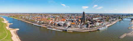 Aerial panorama from the city Deventer in the Netherlandsの写真素材