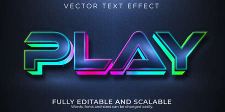 Play gaming editable text effect, rgb and neon text styleのイラスト素材