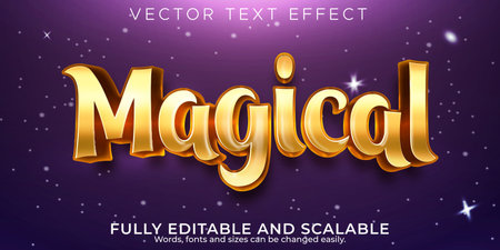 Magical golden text effect, editable fairy tale text style