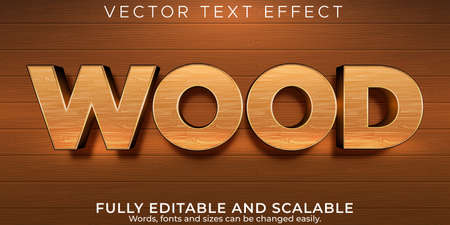 Wood text effect; editable timberman and woodcutter text styleのイラスト素材