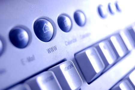 Computer keyboard close-up. WWW button