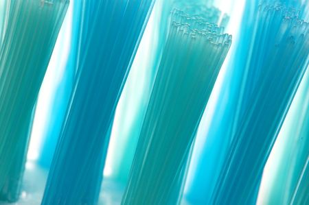 Structure of straight blue and green pilesの写真素材