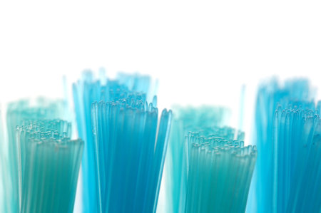Structure of straight blue and green piles