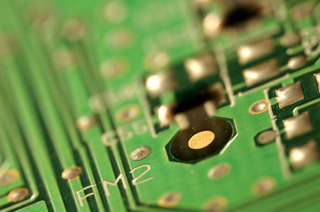 Close up of circuit board. Technology background