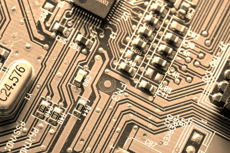 Close up of circuit board. Technology background