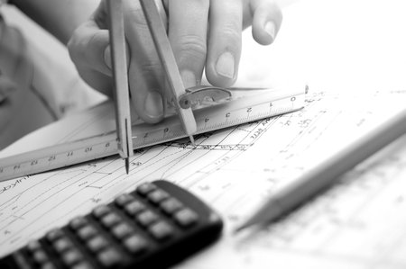 Archritect works on plan papers