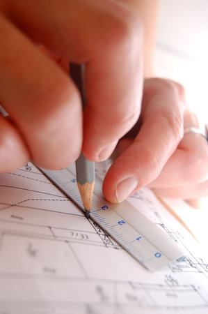 Archritect works on plan papers