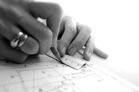 Archritect works on plan papers