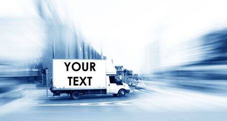 Abstract big city rush hour and your advert. Motion blurredの写真素材