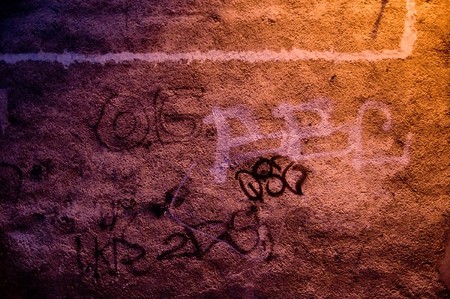 Grunge background of graffiti on the wallのeditorial素材