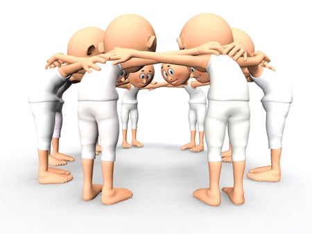 Team spirit, business debate and strategy consultation  3d little humansの写真素材