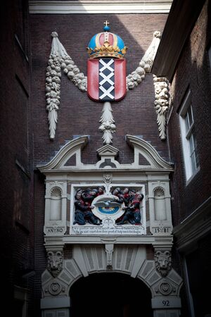 Burgerweeshuis, Kalverstraat entrance. Amsterdam, Holland, Netherlandsの写真素材