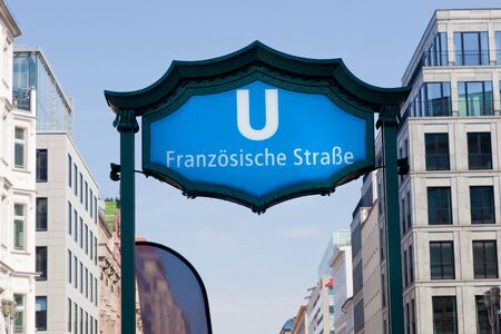 U-bahn franzosische strasse entrance. Berlin Mitte, Germanyの写真素材