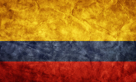 Colombia grunge flag. Vintage, retro style. High resolution, hd quality. Item from my grunge flags collection.の写真素材